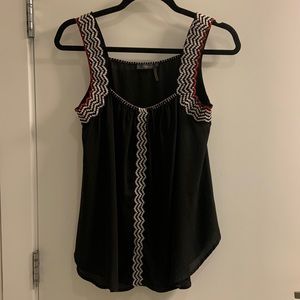 THML black and white with red touches tank top blouse. Size XS.